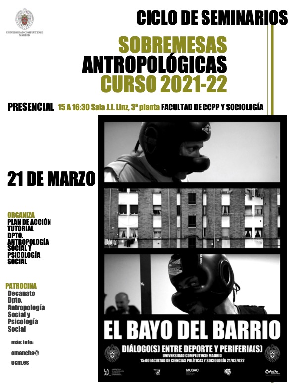 Sobremesas antropológicas 21-22: El bayo del barrio. Diálogo(s) entre deporte y periferia(s) 